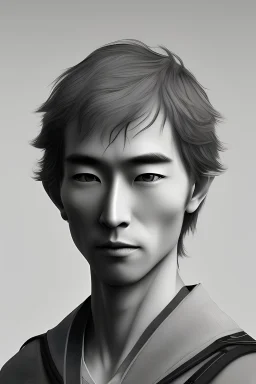 a realistic face of a person in Japan in 1800