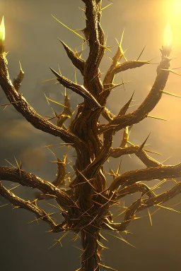 A gold crown of thorns, cinematic lighting, 4k resolution, smooth details.