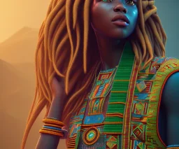 kente scene, thread, embroidery, octane render, high detail