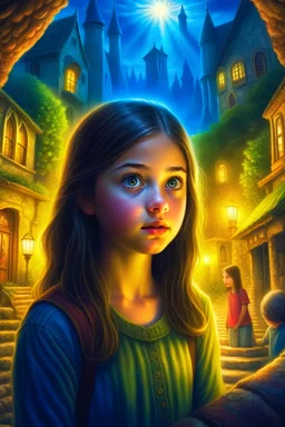 an american young girl goes in search of the mysteriers and secrets of the world