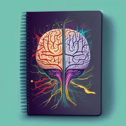 medicine notebook brain illustration, abstract, artistic, digital art