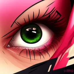 crystal clear blue eyes, and dark pink hair, dot eyebrows, woman, angry expression, pointy ears, long hair, sexy, young, beautiful