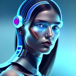 head and shoulders portrait of a Beautiful cyberpunk girl, 8k resolution concept art