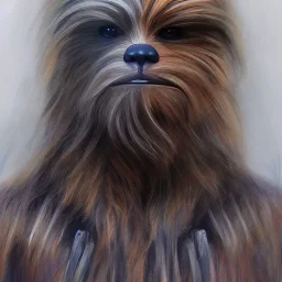 photorealistic and intricate portrait of chewbacca in star wars by Agnes Cecile, dark gothic colors, hyperdetailed, 32K, oil on canvas,