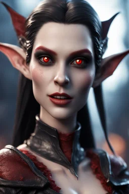 female vampire elf from worms armageddon wearing makeup, bokeh like f/0.8, tilt-shift lens 8k, high detail, smooth render, down-light, unreal engine, prize winning