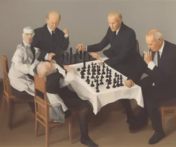 Putin, President Xi Of China And Joe Biden Play Chess With A Pigeon,Ufo,Complex Surgical Instruments,A Newborn Boy,Minimalism,Painting By ,Rene Magritte,Lucian Freud,Adrian Ghenie,Michelangelo,Salvador Dali,Pablo Picasso