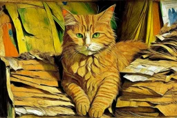 Portrait of a cat by Van Gogh