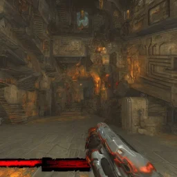 doom, Hexen, unreal tournament, first person shooter, video game sceenshots, doom 2, duke nukem, daggerfall, 90’s, world of warcraft, scifi, colorful, cyberpunk, nagrand, 90’s 3d, 90’s museum, 90’s mall