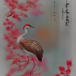 Prompt: Art Image - Japanese Zen Tao Crane with Red Sun and Sakura (Watercolor Style) Image Type: Watercolor Digital Painting Theme Description: Choccy Milk Inspired by Japanese Zen and Tao philosophy, featuring a graceful crane, vibrant red sun and sakura blossoms Art Styles: Painting Watercolor with a touch of traditional Japanese art Artistic inspiration: Japanese watercolor masters, traditional Japanese ink painting, Zen gardens Camera: Artistic point of view Shot: Close-up Related informati