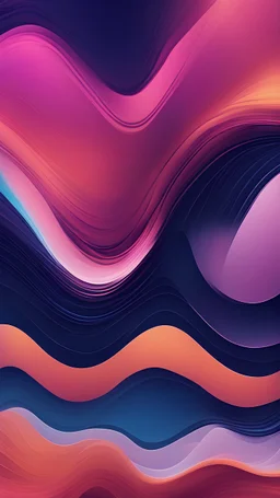 Abstract wallpaper with dark blue, pink and orange hues, soft gradient, dark, vibrant, phone wallpaper