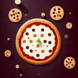 100mm photo of isometric floating pizza in the sky, surreal pizza with pizza, intricate, high detail, behance, microworlds smooth, macro sharp focus, centered