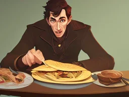  Sherlock holmes eating a taco