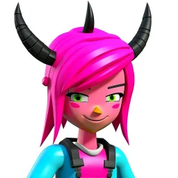 ROBLOX character pink hair with horns