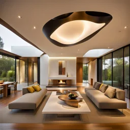 Flowing Luminous Ceilings,Form work Mansions, Harmony and balance between elements,