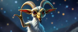 disco glittery goose goat alien gremlin anime