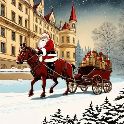 Santa Claus arriving at Franz Kafka's castle.