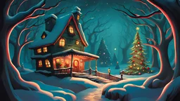 "Experience a twisted holiday like no other, where nightmares and Christmas merge into one. Immerse yourself in the vivid and imaginative illustrations that blur the boundaries between reality and fantasy. Watch as skilled digital painters bring this dark and whimsical world to life."