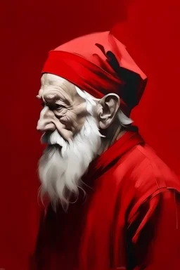 Minimalistic paint of old MAN in red colour