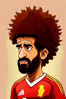 Mohamed Salah Egyptian football player cartoon 2d