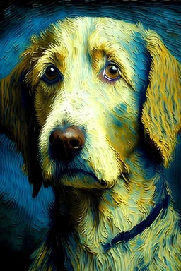 portrit of a dog by van gogh