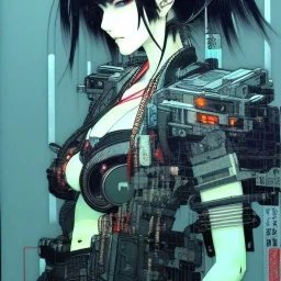 beautiful cyberpunk girl, hyper detailed, hyperdetailed, intricately detailed, illustration by <Katsushika Hokusai> <Yoji Shinkawa>,