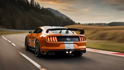 Ford Mustang and bugatti veyron merged, rear view, desktop wallpaper, 4K, Cinematic