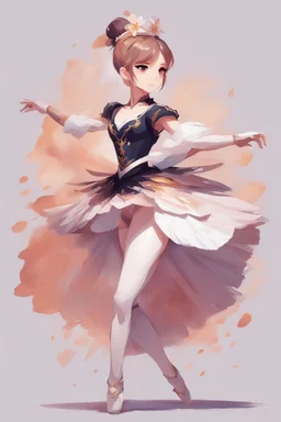 ballerina in the style of genshin impact