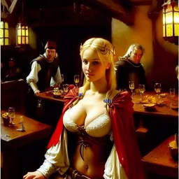 fullbody portrait 'beautiful face blonde massiveboobs medieval wench on tavern in medieval city',painting by gaston bussiere, greg rutkowski, yoji shinkawa, yoshitaka amano, tsutomu nihei, donato giancola, tim hildebrandt, oil on canvas, cinematic composition,sharp image, extreme detail,((fit full head inside picture)),32k