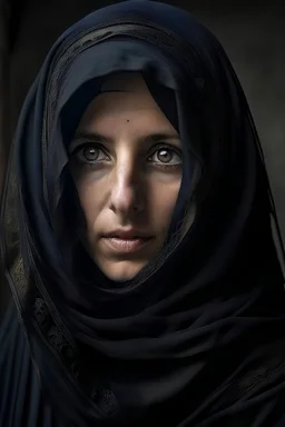 إمرة مسلمة من العصور القديمة ترتدي النقاب الاسود