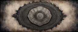 Hyper Realistic Grunge Rustic Grungy Mandala with realistic small wall cracks & dark vignette effect