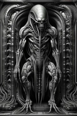 Monster, in H. R. Giger's graphics, full body