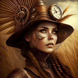 woman wheat steampunk style