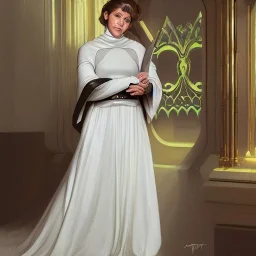 [[extrem stunning photorealistic Carrie Fisher as Princess Leia]] :: [[photorealistic brown eyes, short hair, head and shoulders portrait, 8k resolution photorealistic portrait by Greg Rutkowski, Artgerm, WLOP, Alphonse Mucha, dynamic lighting, hyperdetailed, intricately detailed, triadic colors]]