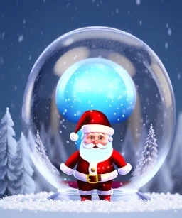 Snow globe, Santa toddler, full body, hyper realistic