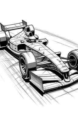 sketch of a Formula One car, high quality