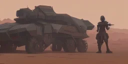 Military Mecha in Desert