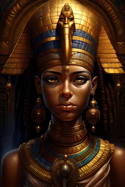 ancient black girl young wisdom negro african facial features princess pharaoh with dreadlocks in front of the pyramid and sphinx, hero, god negro features and face, all seeing eye, owl, Well Endowed, Shirt Torn, Full Body Shot, F size, healthy, Full Lips, Hyper Detailed Face, Photorealistic, Intricately Detailed, Oil Painting, Heavy Strokes, By Jean Baptiste Monge, By Karol Bak, By Carne Griffiths, Masterpiece, Unreal Engine 3D; Symbolism, Colourful, Polished, Complex; UHD; D3D; 16K", Full Coll