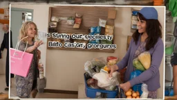 strung out girl receiving cash for her groceries to woman