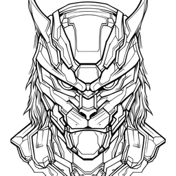outline art for square predator portrait coloring page for kids, classic manga style, anime style, realistic modern cartoon style, white background, sketch style, only use outline, clean line art, no shadows, clear and well outlined