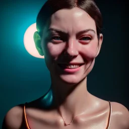 Ultra Realistic portrait, retro futuristic style, 60s. smile, happy. highly detailed, concept art, unreal engine 5, ray tracing, RTX, lumen lighting, ultra detail, volumetric lighting, 3d, finely drawn, high definition, high resolution.