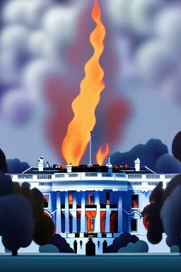 The white house on fire