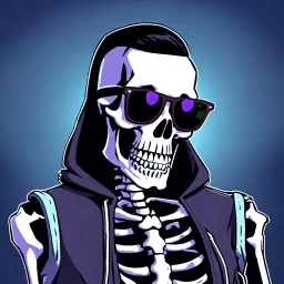 skeleton whit cool sunglasses, GG emotes, sprite sheet