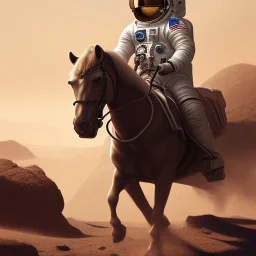 an astronaut riding a horse on mars artstation, hd, dramatic lighting, detailed