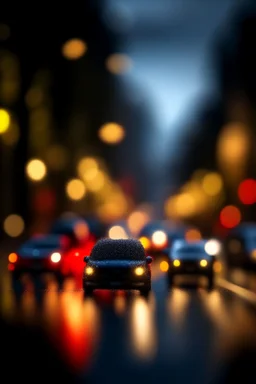 driving home for xmas, bokeh like f/0.8, tilt-shift lens 8k, high detail, smooth render, down-light, unreal engine, prize winning