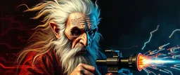 hi speed bad ass cyber punk baba vanga, painted by Rembrandt