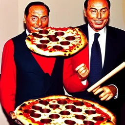 Pizza, berlusconi smiling, super mario, photo