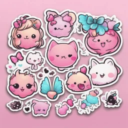 girly stickers template