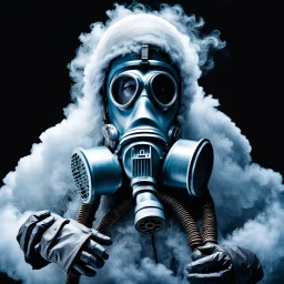 Yeti in an elastomeric respirator, Kananaskis Country, Sci-Fi, post-apocalypse