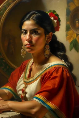 mexican woman painting neoclassism traditional