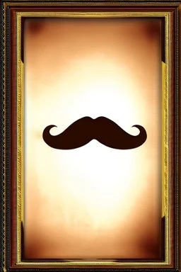 The biggest moustache in the world in sepia with vignette and a gold frame